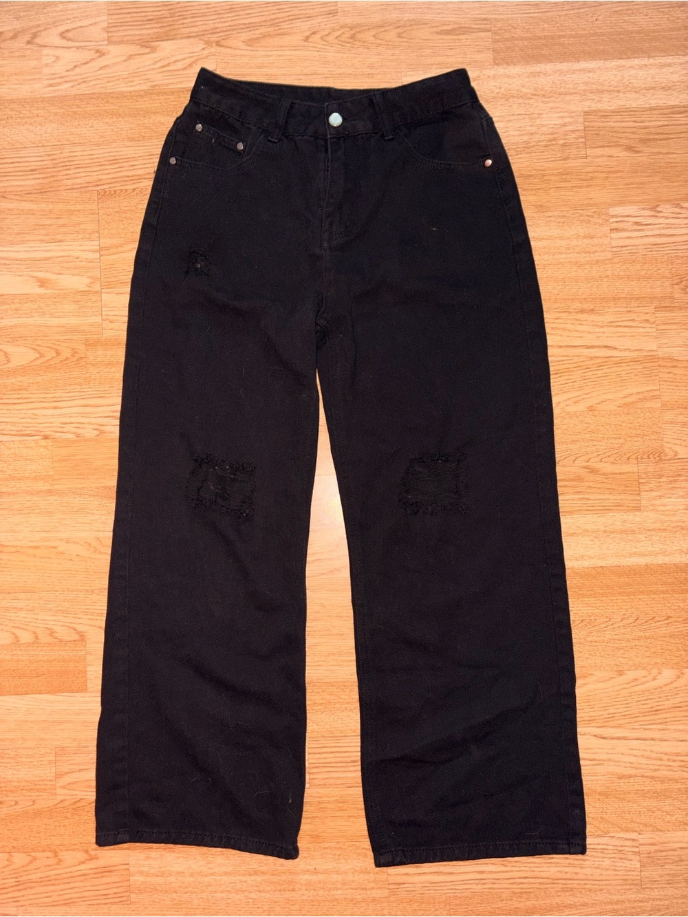 Baggy Wide Leg Distressed Jeans